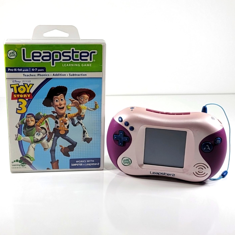 LeapFrog Leapster 2 Learning Game System Pink with Toy story 3 game.